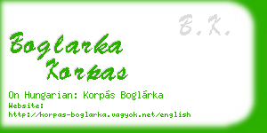 boglarka korpas business card